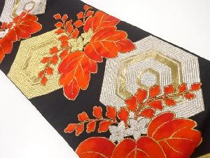 アンティーク　亀甲に桐模様織出し袋帯